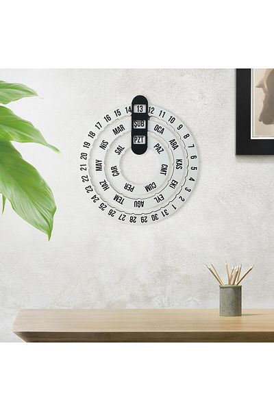 CajuArt Design Modern Home Office Decor Calendar de perete din lemn