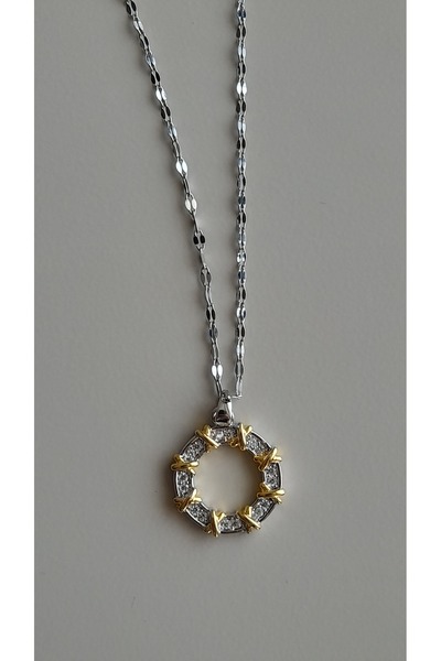 Opia JEWELRY Çelik Xo Tiff Kolye Gümüş Altın