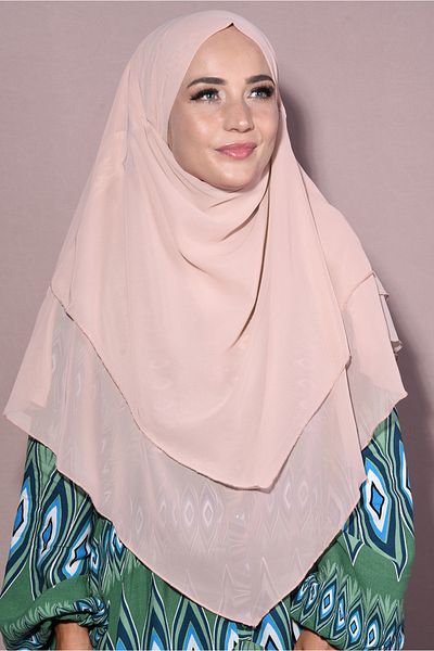 Ns nowascarf Sufle Khimar Medium Size Hijab Shawl Salmon