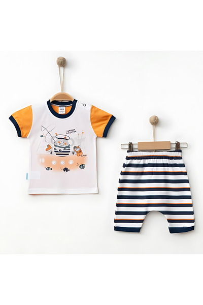 Rise Raba Baby Set Cotton Short Sleeve Printed T-Shirt and Bottom Set 3-9 Months