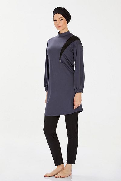 REMSA Lycra Full Covered Hijab Μαγιό Rozamay Area 9238 Anthracite