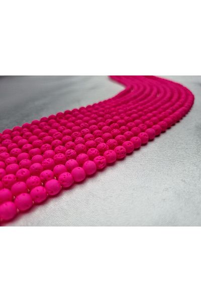 Yüksel Boncuk Σειρά από φυσική πέτρα 6 mm Lava (Pink).