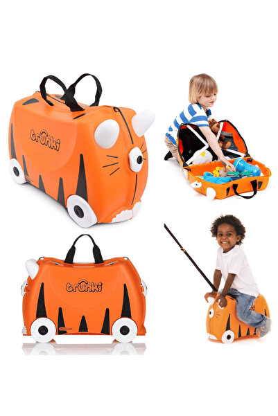 Trunki Kaplan Tipu Binilen ve Sürülen Çocuk Bavulu