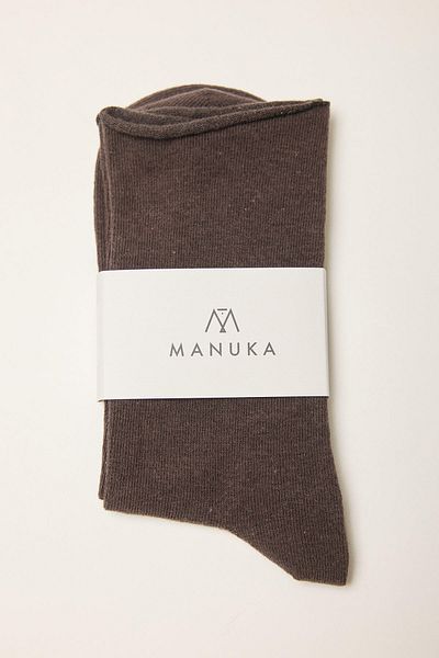 Manuka ЧОРАПИ БЕЗ ЛАСТИЦИ ЧЕРНО КАФЕ