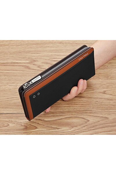 Vilas William Polo Italyan Hakiki Deri Siyah Uzun Kartlık Erkek Cüzdan