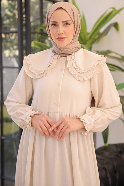 benguen 2079 Baby Kragen Kleid Stein Farbe