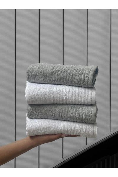 SHAL HOME Shawl 100% cotton Set of 4 Hand and Face Towels