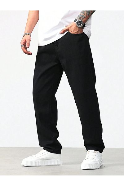 carwin Men's Black Jean Jeans Baggy Pants