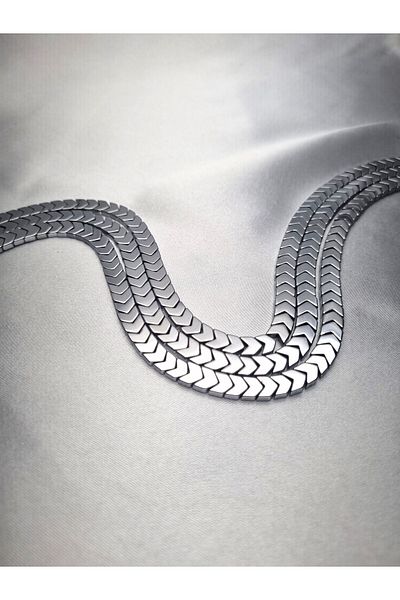 Yüksel Boncuk 6x3 mm Sergeant Model Hematite (Silver) Stone Natural Stone String