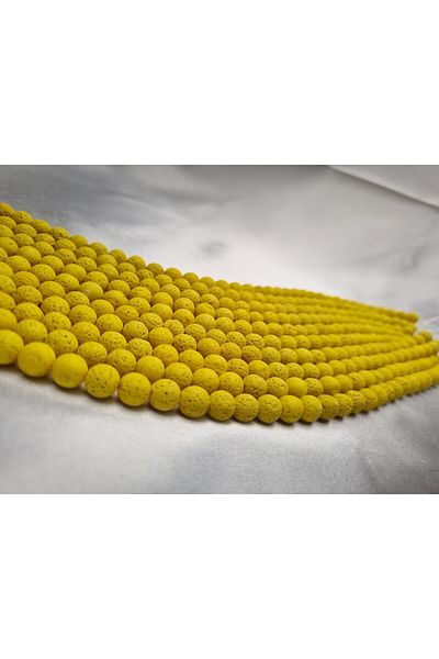Yüksel Boncuk Σειρά από φυσική πέτρα 8 mm Lava (Yellow) Stone