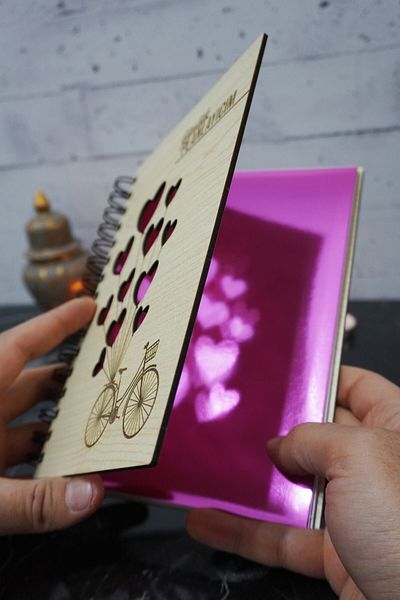markcat Bicycle Heart Balloon Wooden Schedule Notebook - Infinite Agenda - Daily Planner (PLANING NOTEBOOK) A5