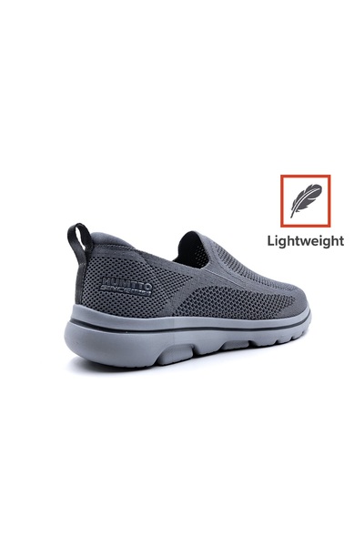 HUMTTO Lightweight Design Laceless Mesh Summer Gray Men's Sports Shoes