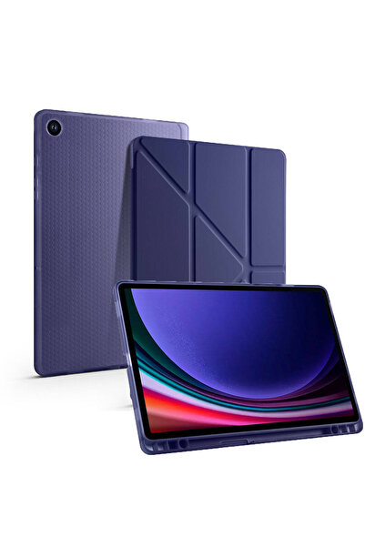 UnDePlus Samsung Galaxy Tab S6 Lite 2024 P620 P610 Kılıf Kalem Bölmeli Trifolding Case 13-15-17