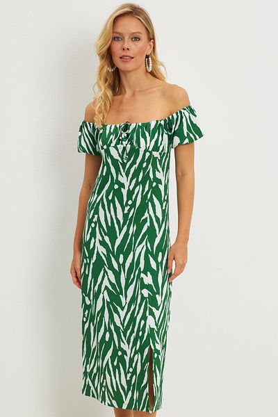 Cool & Sexy Rochie midi verde înfășurată pentru femei DY105