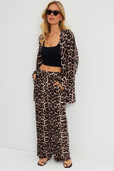 Cool & Sexy Dámské kimono s leopardím vzorem v černém provedení GÇ163