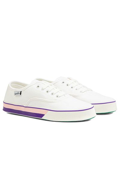 Benetton ® | BN-30956- Λευκό Λιλά - Γυναικεία Αθλητικά Παπούτσια