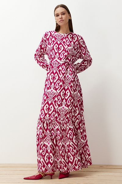 Trendyol Modest Ткана сукня з візерунком Fusya Raft TCTSS24EB00240
