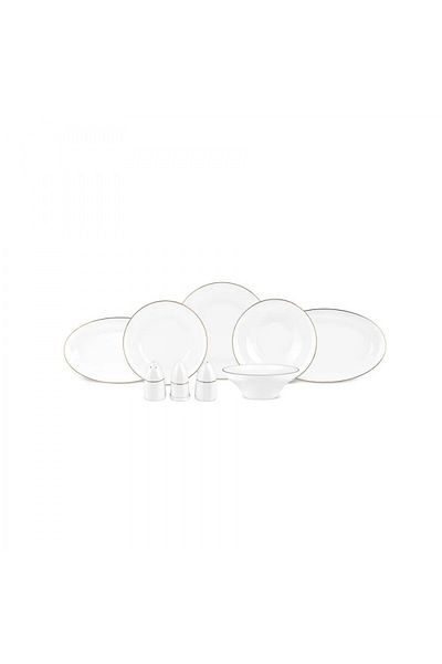 Karaca Streamline Nefeli Gold 12 Personen Geschirrset, 56 Teilig