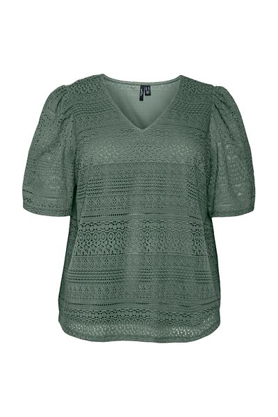 Veromoda Curve VMCHONEY LACE S/S TOP WVN GA CUR