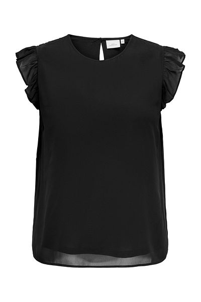 Only Carmakoma CARANN STAR LIFE KURZARM-SHIRT MIT RÜSCHEN UND AOP-MUSTER