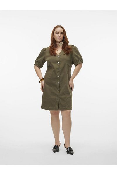Veromoda Curve VMCWILD GENA 2/4 SHORT COL DRESS CUR
