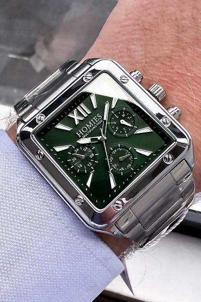 Homies Men's Wristwatch 3 Atm Waterproof Silver Color Steel Cord Bracelet Gift Hme2005c3