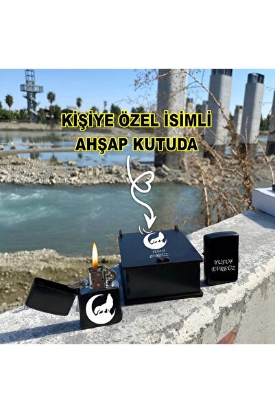 birdoz avm Kişiye Özel İsimli ÜLKÜCÜ ÖZEL Tasarım Benzinli Çakmak & Özel Ahşa...