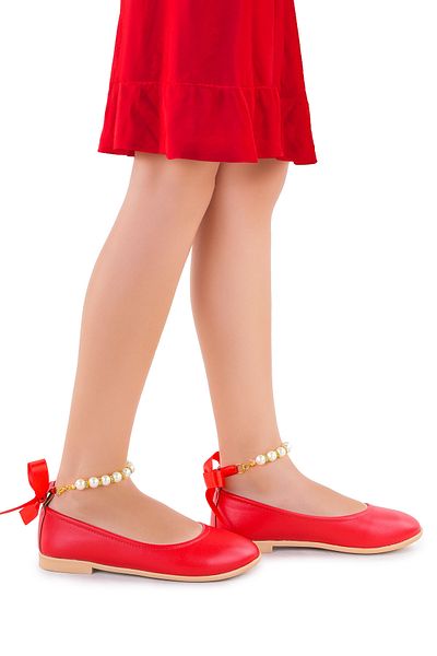 KARAMAZI Girl's Pearl Detailed Elastic Ballerinas - Karamazı Kids Volume 01