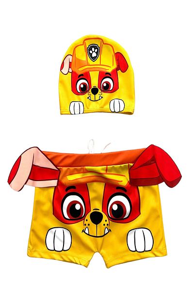 ÖYKÜ KİDS Cute Dog Themed Boned Swim Shorts
