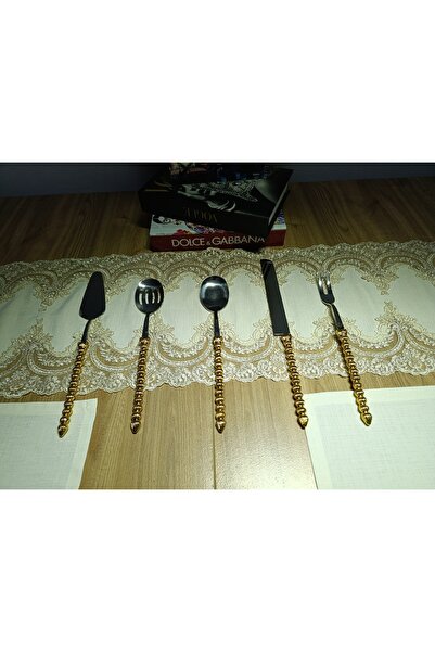 liveisthome Servis Seti 5'li Boncuk Desenli Sunumluk