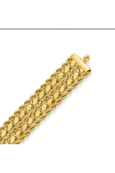 by milo jewellery 14 Ayar Halat Çift Sıralı Bileklik