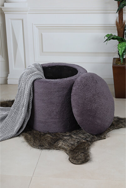 PufyHome SANDIKLI PELUŞ ANTRASİT ÇOK AMAÇLI PUF KOLTUK