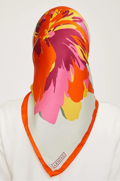Armine 2024 Winter Silk Scarf - 9042-34 (TWILL)