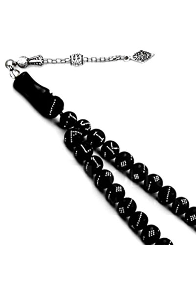 AbbasShop Gümüş Kakma İşlemeli İsim Yazılı Erzurum Oltu Tesbih