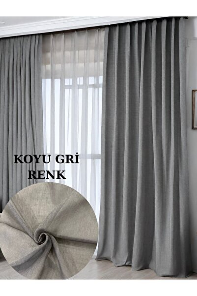 MebelPort Curtain Keten Tül Foldet Amerikan Pileli 1/3 Sıklık (KORNİŞ VE RUSTİK İÇİN UYGUN)