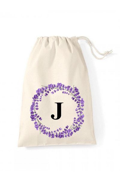 Elbasan Tekstil 20 X 30 Raw Cloth Pouch Letter J Printed Drawstring Raw Cloth Pouch (1 Piece)