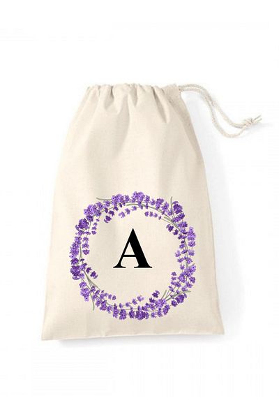 Elbasan Tekstil 20 X 30 Raw Cloth Pouch Letter a Printed Drawstring Raw Cloth Pouch (1 Piece)