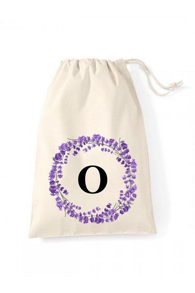 Elbasan Tekstil 20 X 30 Raw Cloth Pouch O Letter Printed Drawstring Raw Cloth Pouch (1 Piece)