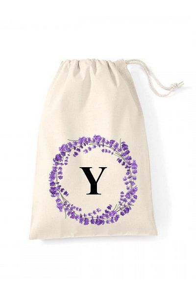Elbasan Tekstil 20 X 30 Raw Cloth Pouch Letter Y Printed Drawstring Raw Cloth Pouch (1 Piece)