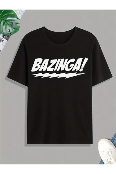 AEMİ Μπλουζάκι Unisex Bazınga Printed 100% Cotton Crew Neck Oversize