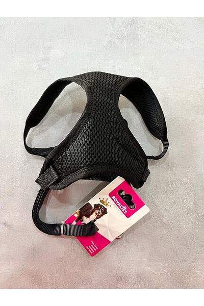 Royalist DOG Collar BLACK Color Soft Breathable Surface Chest Collar 10 mm width 120 cm