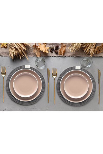 Klappe Design 6 قطع صحن خوص أنثراسايت مفرشة أمريكية 31 سم × 31 سم