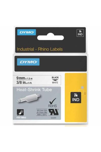 Dymo Rhino Pro Isıyla Küçülen Şerit 9mm X 1,5m Beyaz/siyah (18053)