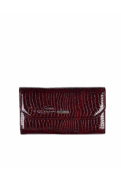 Aka Deri AKA LEATHER 490 100% GENUINE LEATHER WALLET CROCO Claret Red