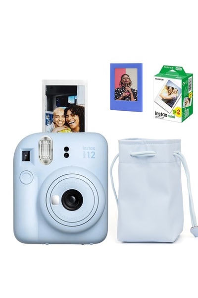 Fujifilm Instax Mini 12 Fotoğraf Makinesi-20li Film-büzgülü Kılıf Ve Mıknatıslı Çerçeve Seti 1