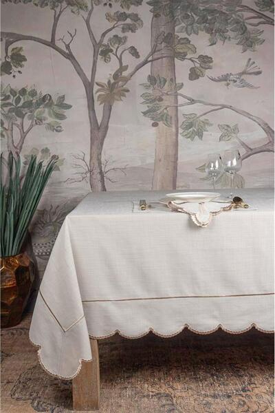 Mikasa Moor Zafir Stone Color 180x280 Tablecloth