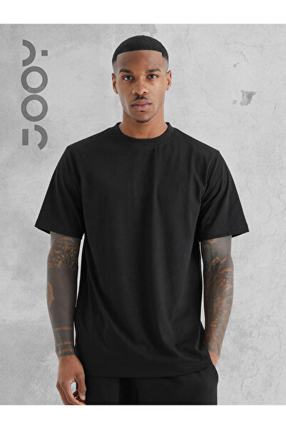 Jooy Company Μαύρο Oversize Wide Fit Απλό Unprinted Basic Tshirt