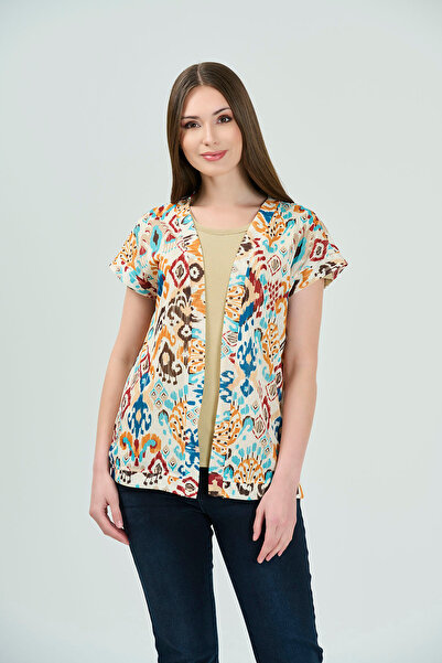 TOLGA SARAÇOĞLU 10870 MULTİ DESENLİ TRİKO HIRKA