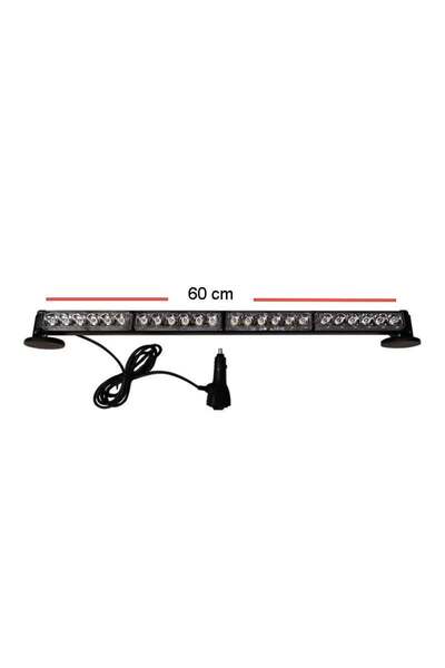 Space 4'lü Tepe Çakar Lamba Mıknatıslı 12-24v Kırmızı-mavi 59 Cm / Lapa116