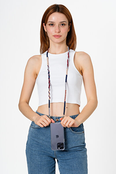 Hippi كوزموس ملون 110 سم محبوك يدويًا للهاتف وحزام الحقيبة